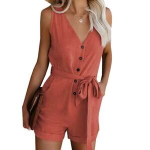 Summer Womens Mini Playsuit Casual Jumpsuit Ladies Holiday Beach Short XL New